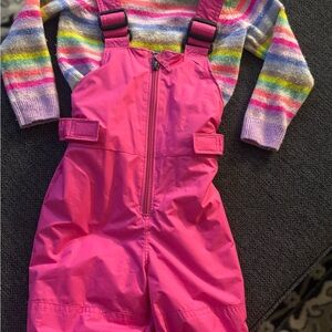 Pink Kids Overalls waterproof snow suit